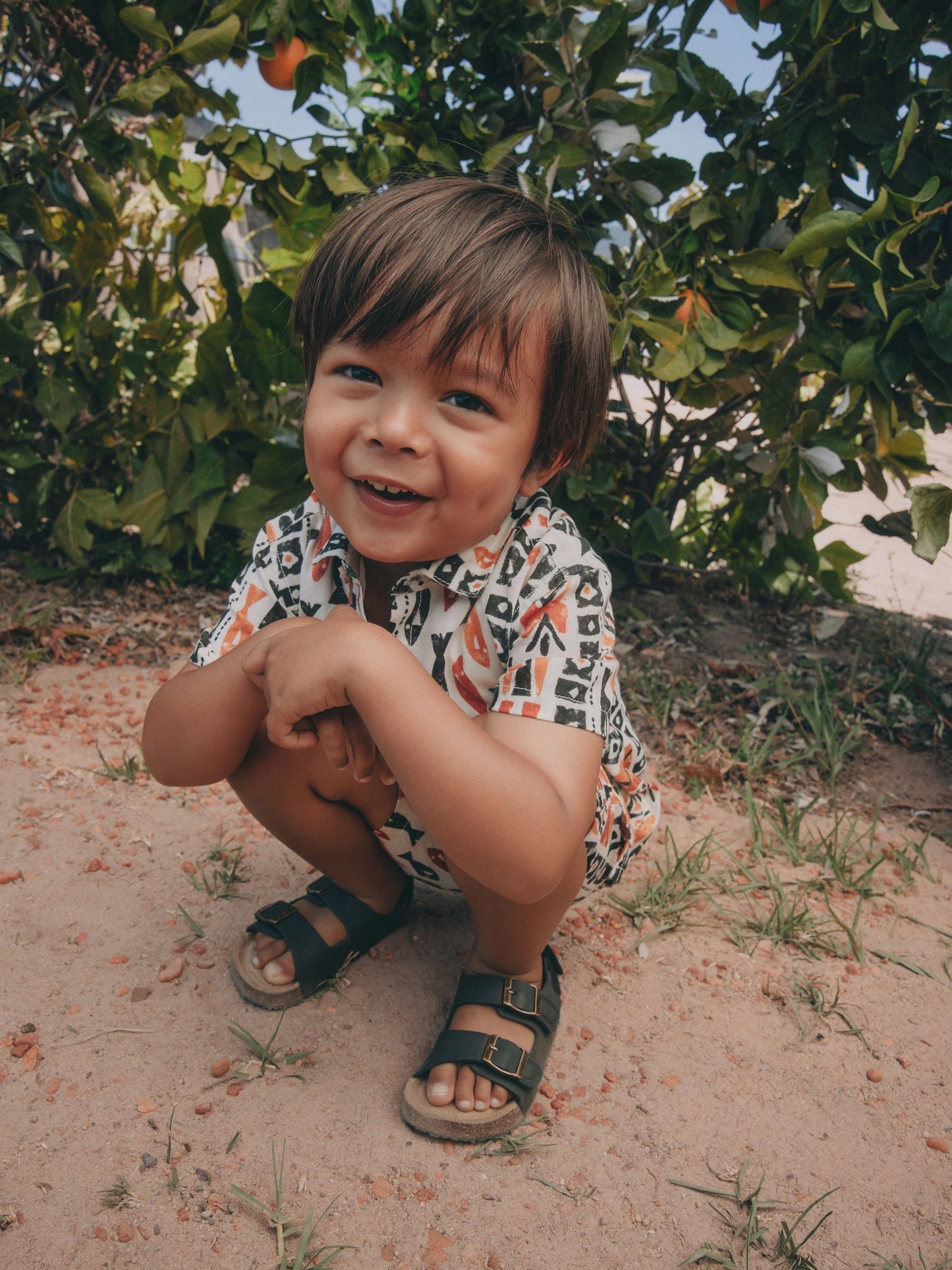 Ecru All Over Print Fish Short Sleeve AOP Shirt and Shorts Set (3mths-10yrs) image 6