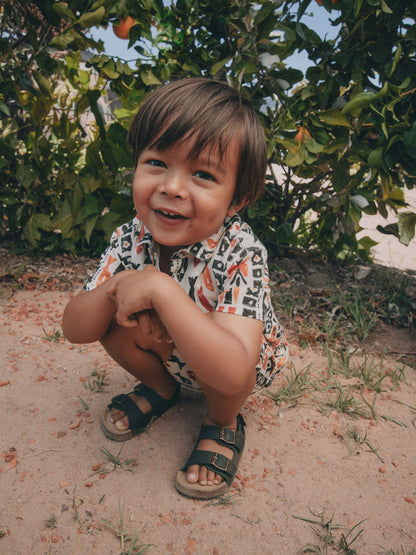 Ecru All Over Print Fish Short Sleeve AOP Shirt and Shorts Set (3mths-10yrs) image 6