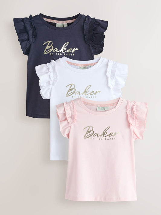 Baker by Ted Baker 3 Pack Boxy Fit Frill Graphic Printed T-Shirts image 1