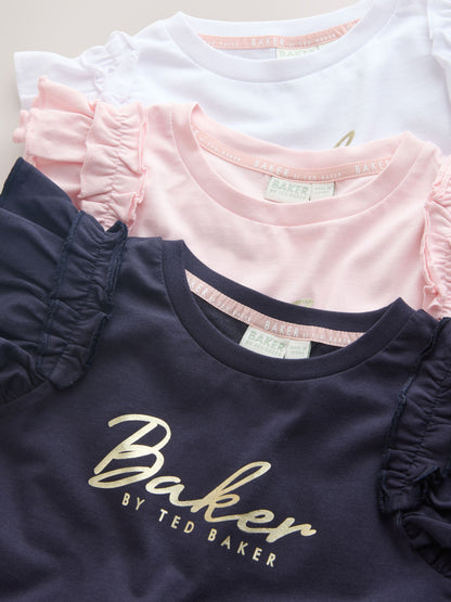 Baker by Ted Baker 3 Pack Boxy Fit Frill Graphic Printed T-Shirts image 6