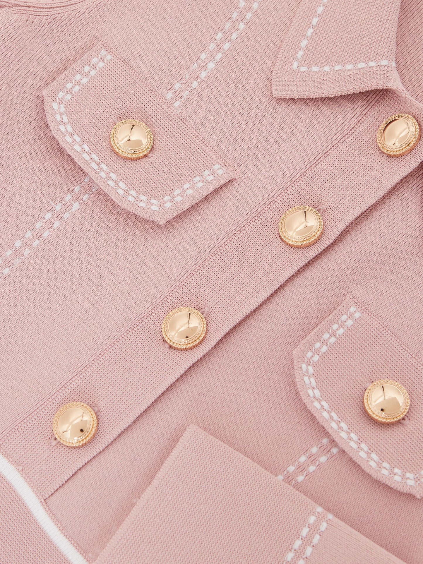 Reiss Pink Sapna 9-13 yrs Button-Detail Knitted Dress image 4