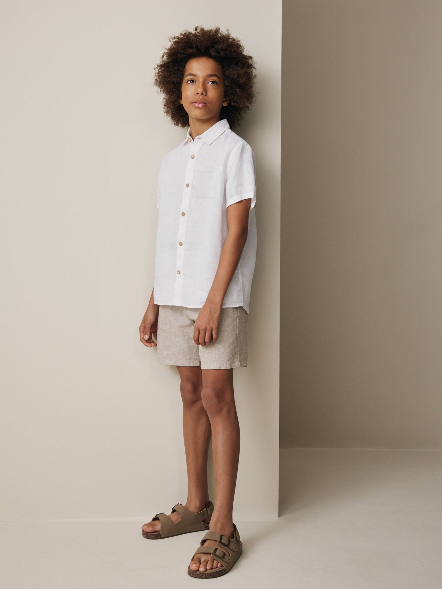 Dsiney Kidz - White Short Sleeve Linen Shirt (3-16yrs) image 2