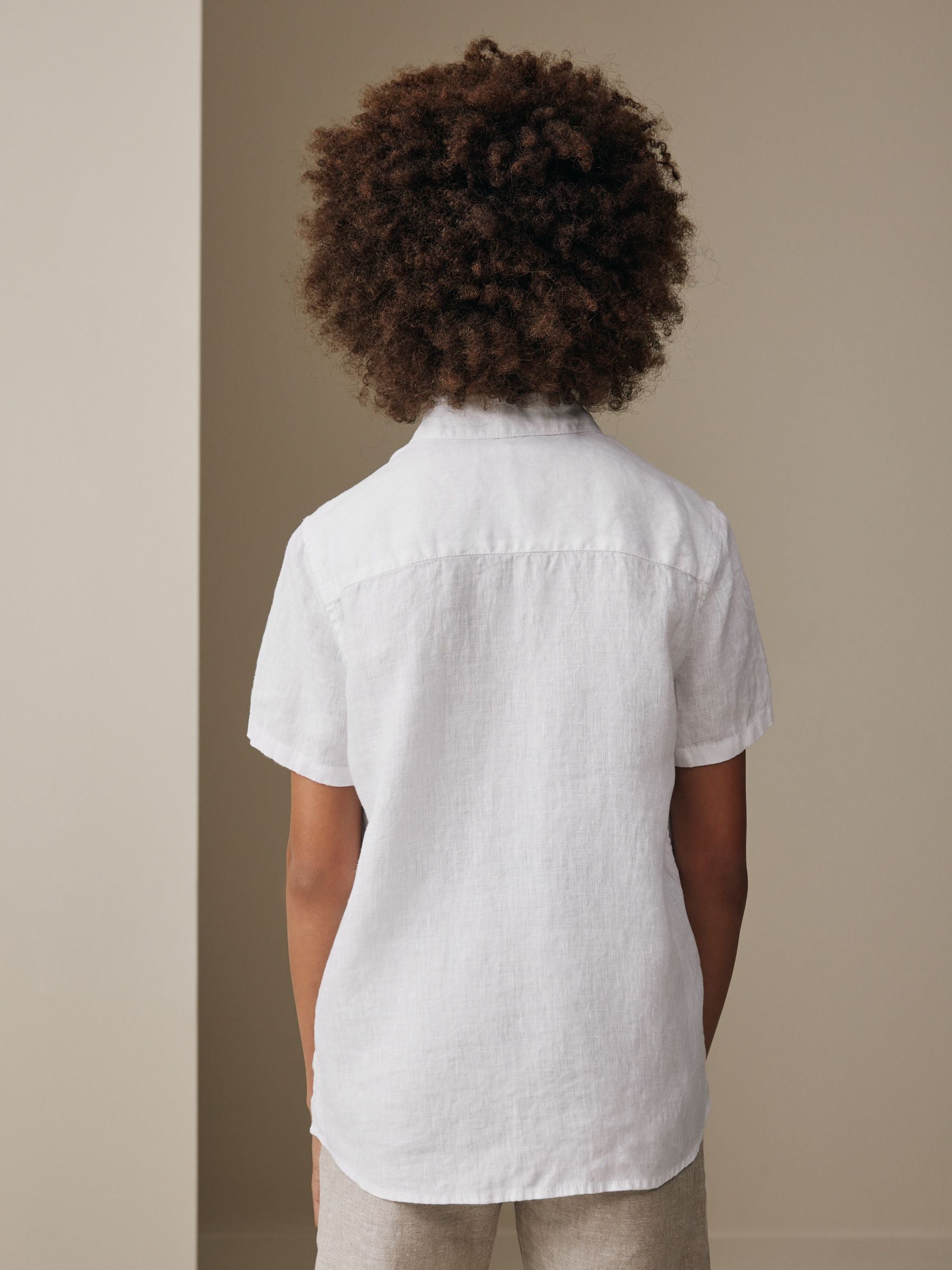 Dsiney Kidz - White Short Sleeve Linen Shirt (3-16yrs) image 3