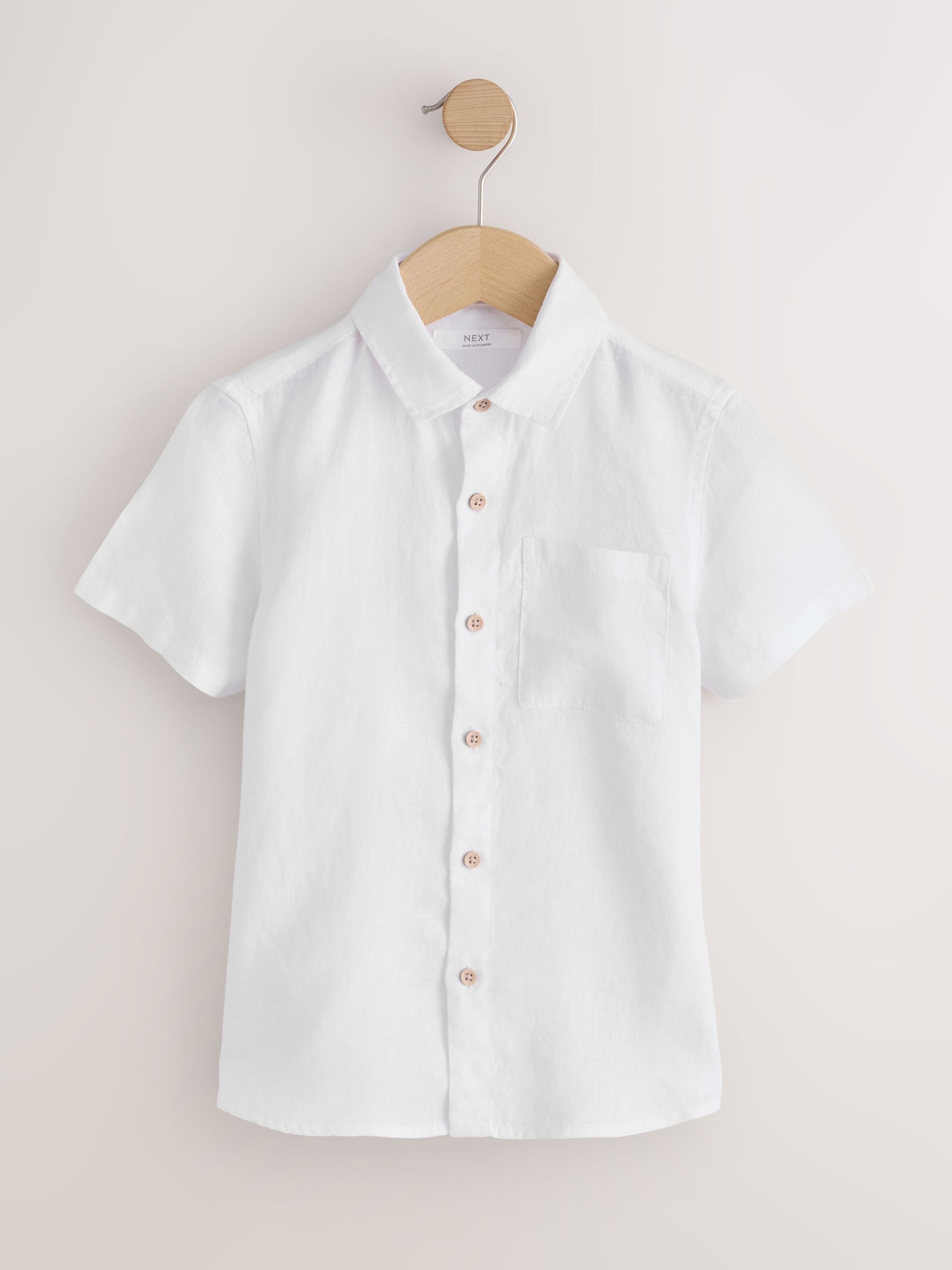 Dsiney Kidz - White Short Sleeve Linen Shirt (3-16yrs) image 4