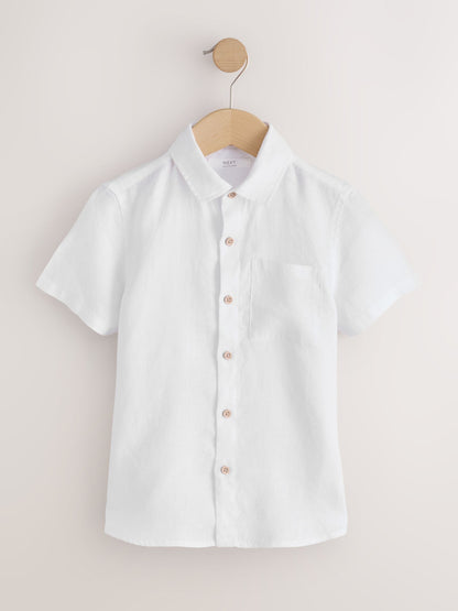 Dsiney Kidz - White Short Sleeve Linen Shirt (3-16yrs) image 4