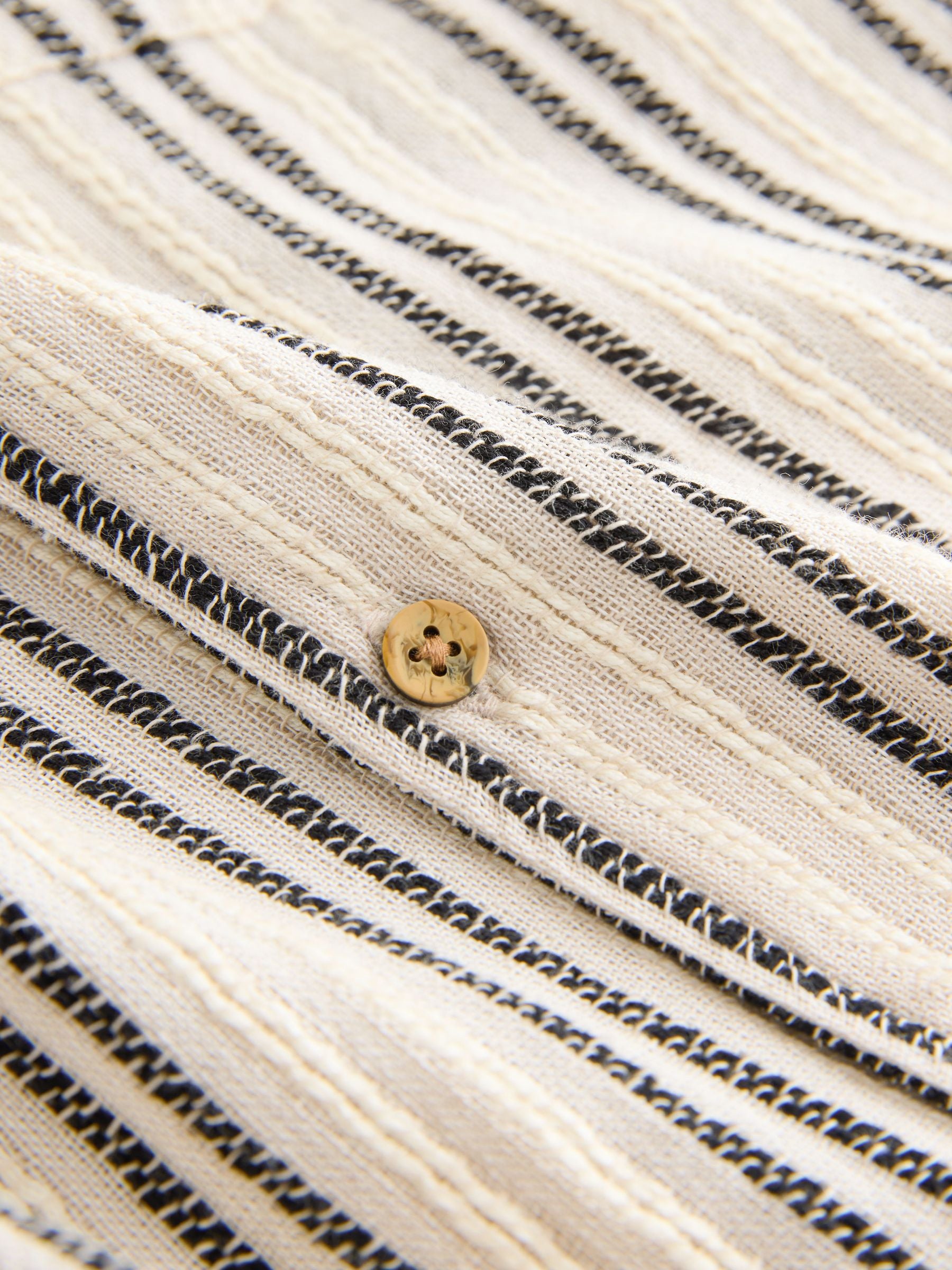 Dsiney Kidz - Black/Cream Short Sleeve Textured Stripe Revere Shirt (3-16yrs) image 8