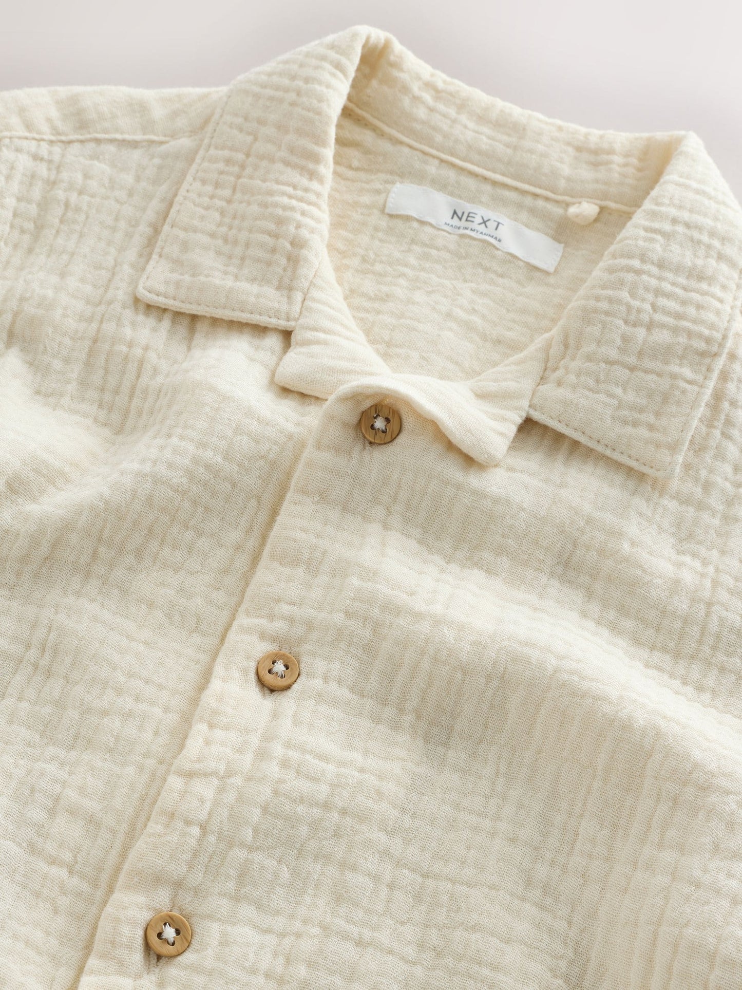 Dsiney Kidz - Ecru Short Sleeve Revere Collar Double Cloth Shirt (3-16yrs) image 8