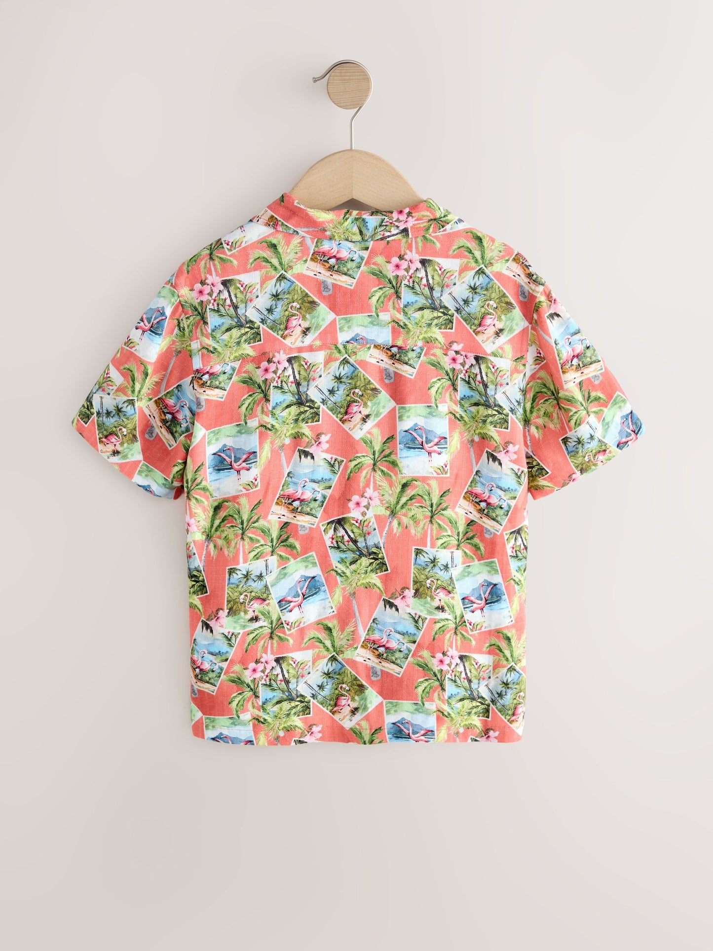 Dsiney Kidz - Peach Pink Postcard All Over Print Short Sleeve Revere Collar Shirt (3-16yrs) image 2