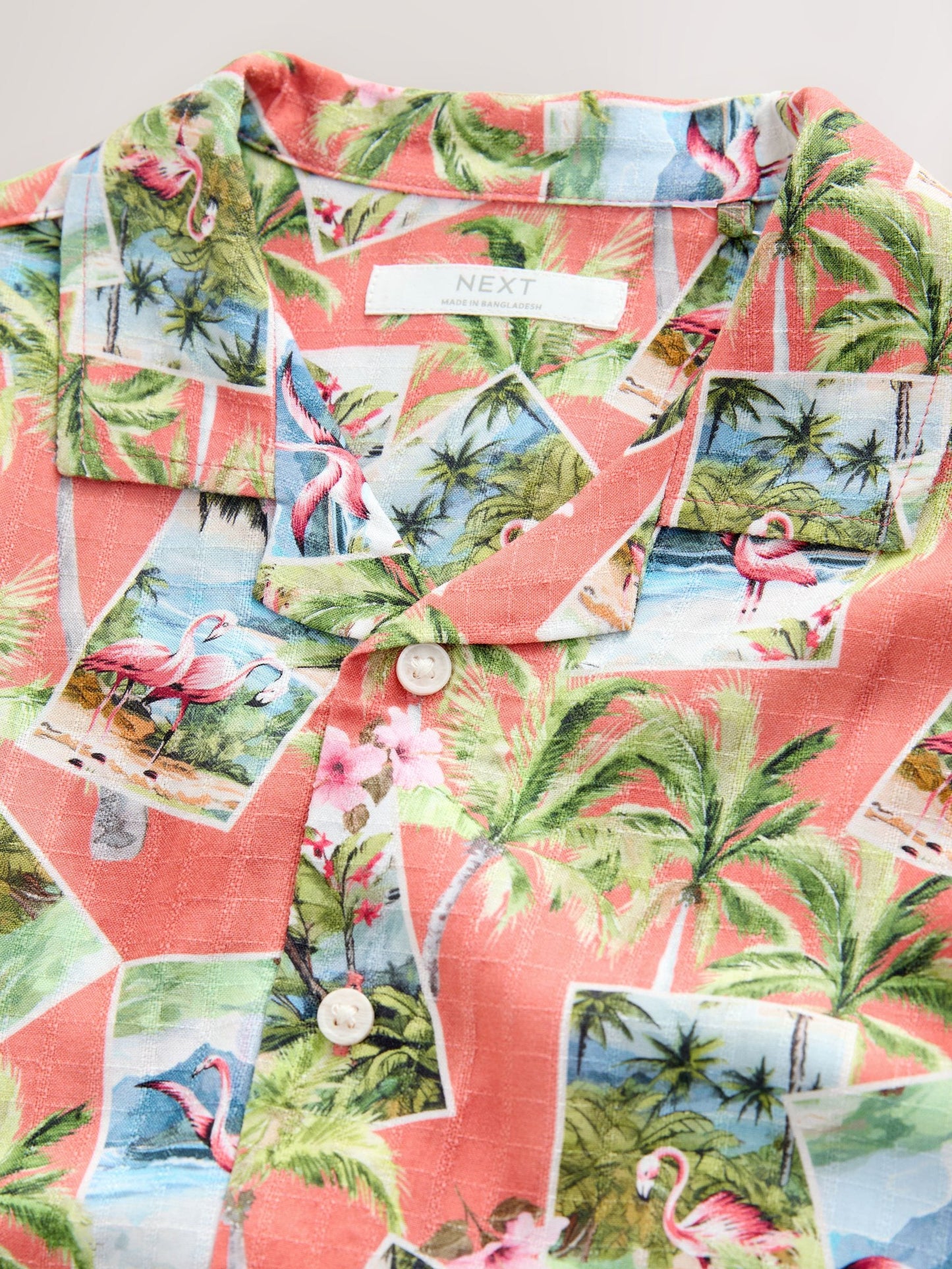 Dsiney Kidz - Peach Pink Postcard All Over Print Short Sleeve Revere Collar Shirt (3-16yrs) image 3