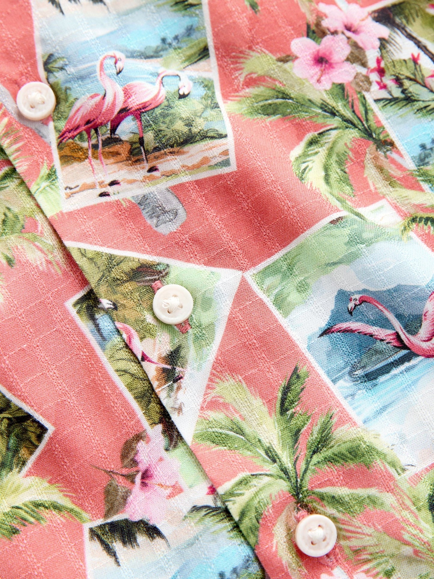 Dsiney Kidz - Peach Pink Postcard All Over Print Short Sleeve Revere Collar Shirt (3-16yrs) image 4