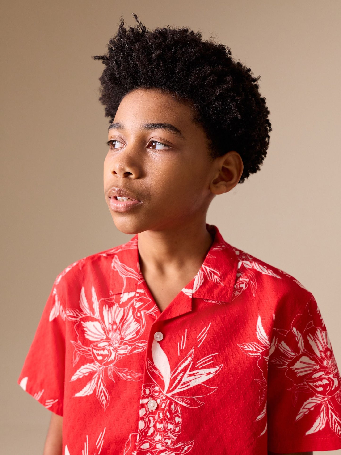 Dsiney Kidz - Red Pineapple Print Short Sleeve Revere Collar Shirt (3-16yrs) image 4