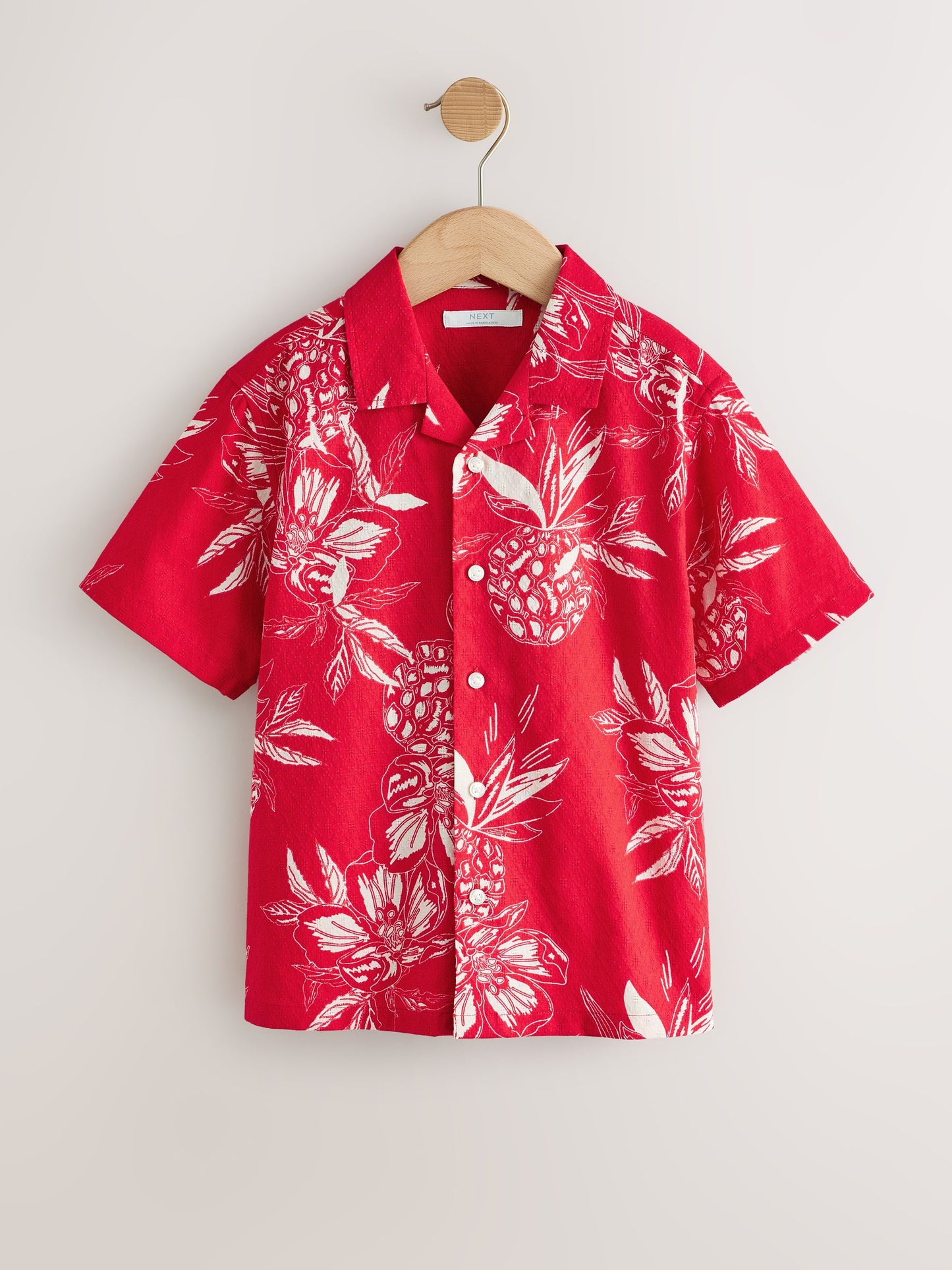 Dsiney Kidz - Red Pineapple Print Short Sleeve Revere Collar Shirt (3-16yrs) image 5