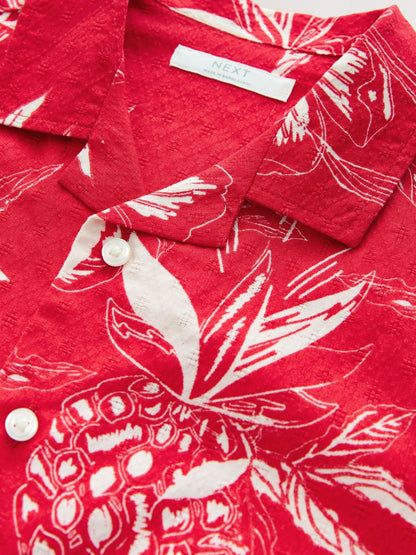 Dsiney Kidz - Red Pineapple Print Short Sleeve Revere Collar Shirt (3-16yrs) image 7
