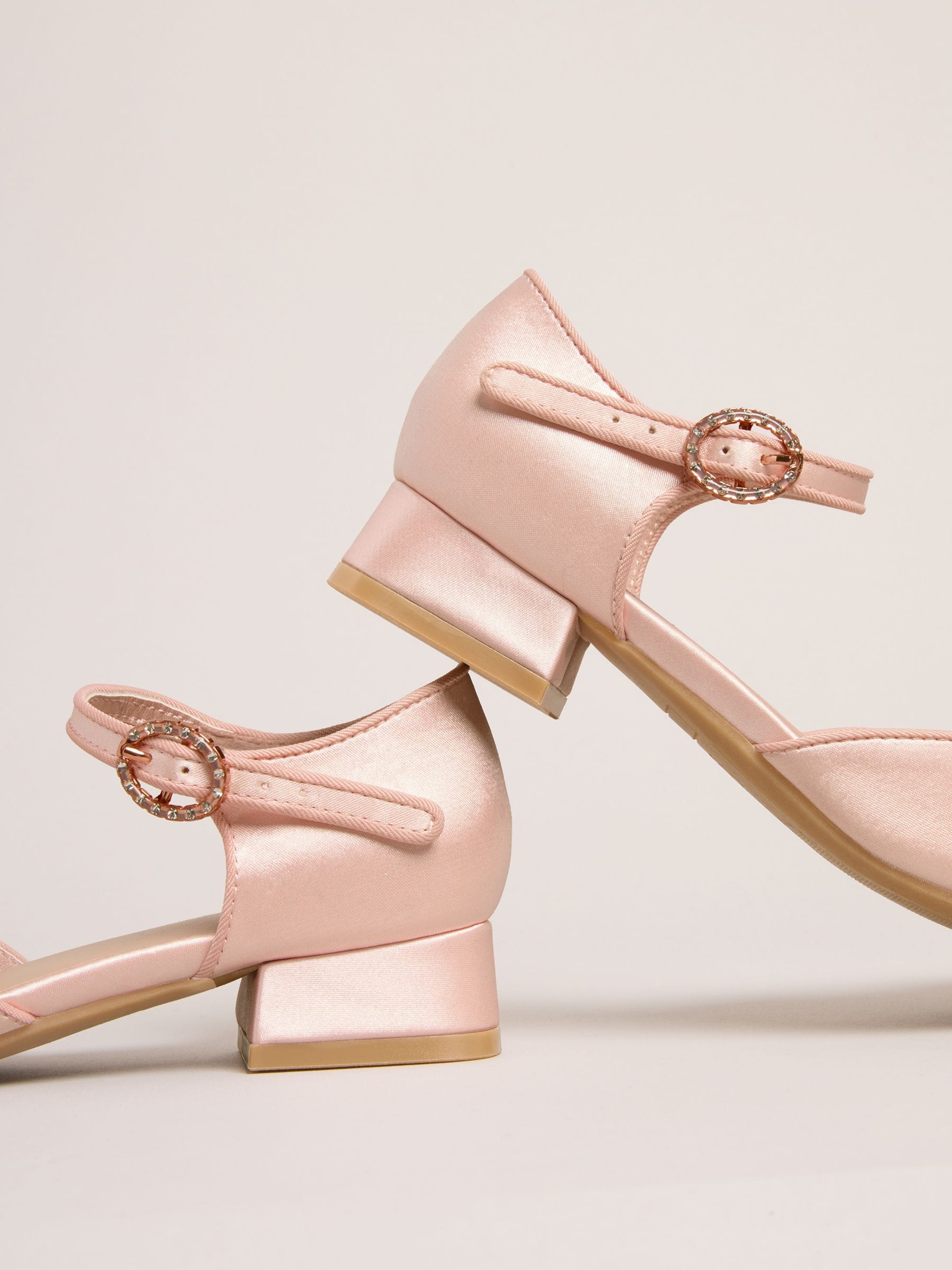 Lipsy Pink Standard Fit (F) Low Block Heel Pearl Bow Occasion Flower Heeled Sandals image 3