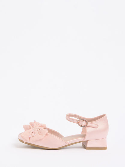 Lipsy Pink Standard Fit (F) Low Block Heel Pearl Bow Occasion Flower Heeled Sandals image 5