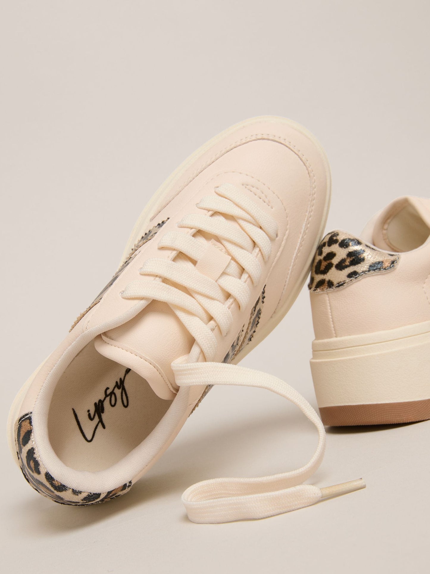 Lipsy Neutral Leopard Stripe Chunky Sport Trainers image 3