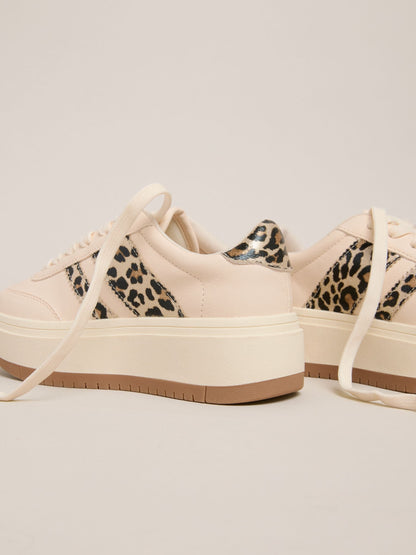 Lipsy Neutral Leopard Stripe Chunky Sport Trainers image 4