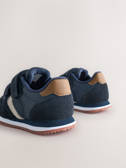 Navy Blue Wide Fit (G) Two Strap Touch Fastening Trainers image 5