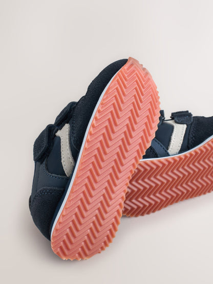 Navy Blue Wide Fit (G) Two Strap Touch Fastening Trainers image 5