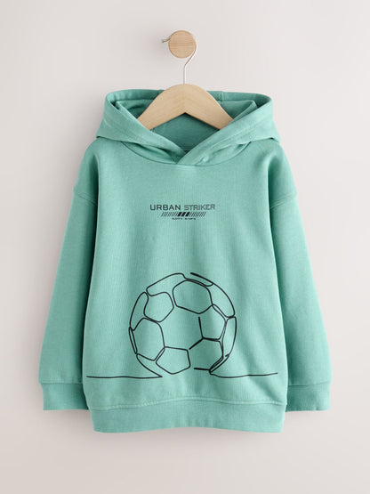 Mint Green Football Older Boys Graphic Print Hoodie (3-16yrs)