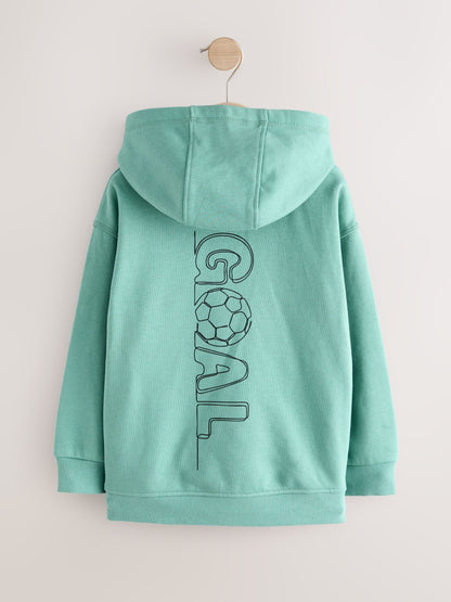 Mint Green Football Older Boys Graphic Print Hoodie (3-16yrs)