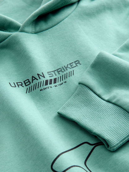 Mint Green Football Older Boys Graphic Print Hoodie (3-16yrs)