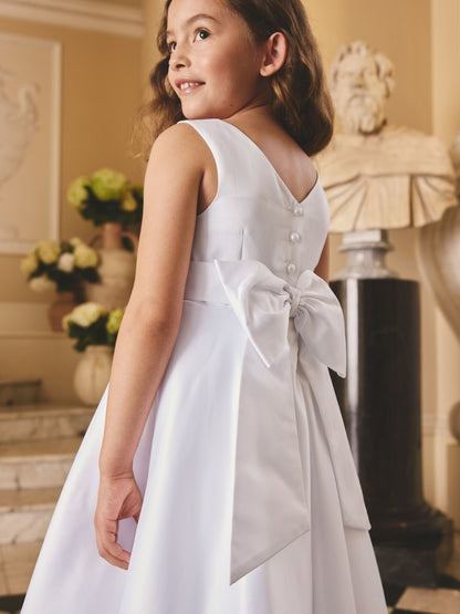 White Flower Girl Bow Dress (6-13yrs) image 4