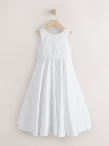 White Flower Girl Bow Dress (6-13yrs) image 5