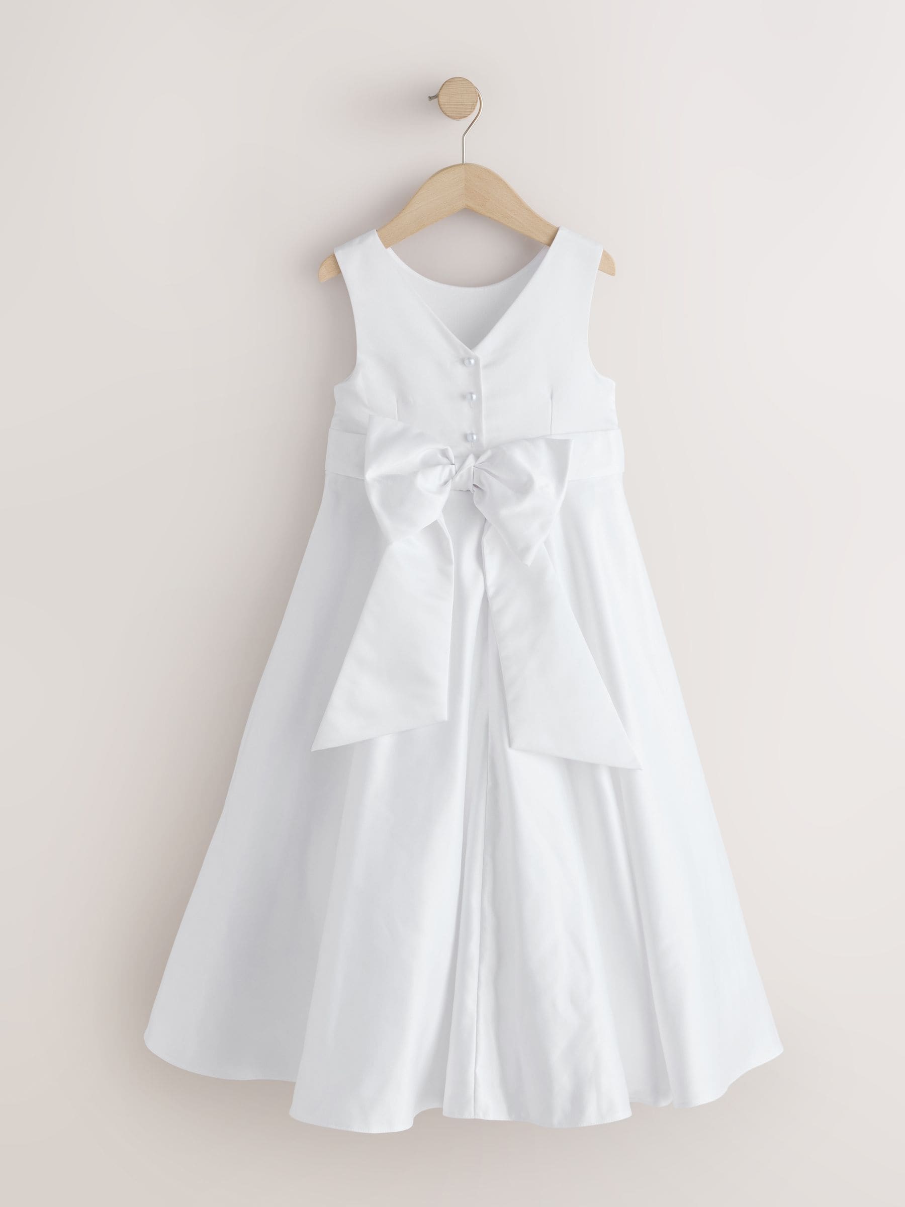 White Flower Girl Bow Dress (6-13yrs) image 6
