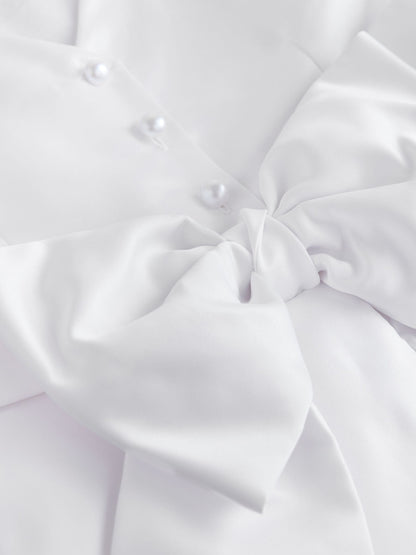 White Flower Girl Bow Dress (6-13yrs) image 7