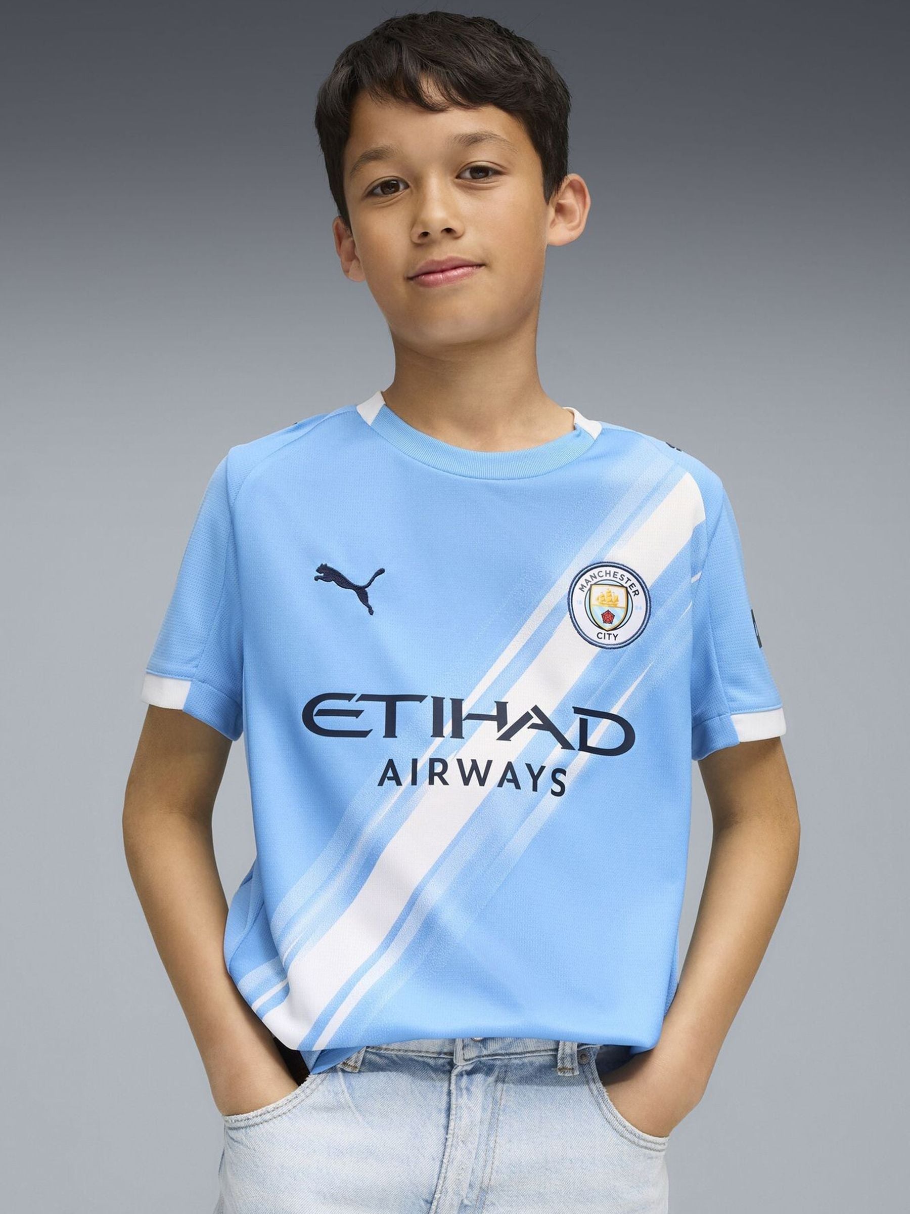 Dsiney Kidz - Puma Blue Manchester City 25/26 Home Boys Jersey T-Shirt image 1