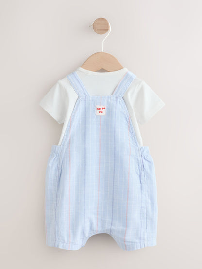 Blue Nautical Stripe Dungarees And Bodysuit Baby Set (0mths-2yrs) image 3