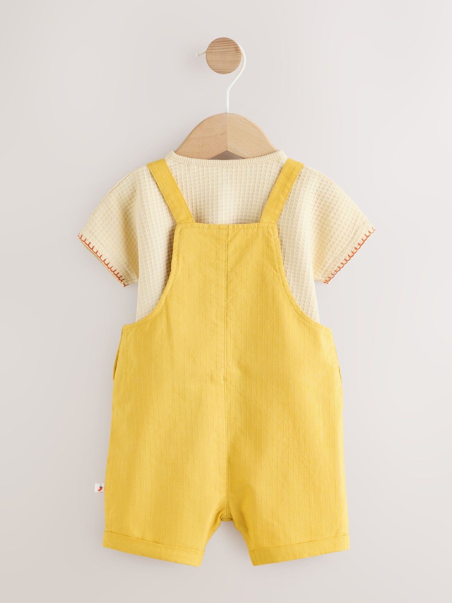 Yellow Fruit/Veg Print Dungarees And Bodysuit Baby Set (0mths-2yrs) image 3