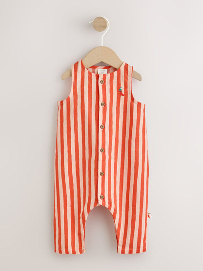 Red Stripe Chilli Print Woven Baby Romper (0mths-2yrs) image 2