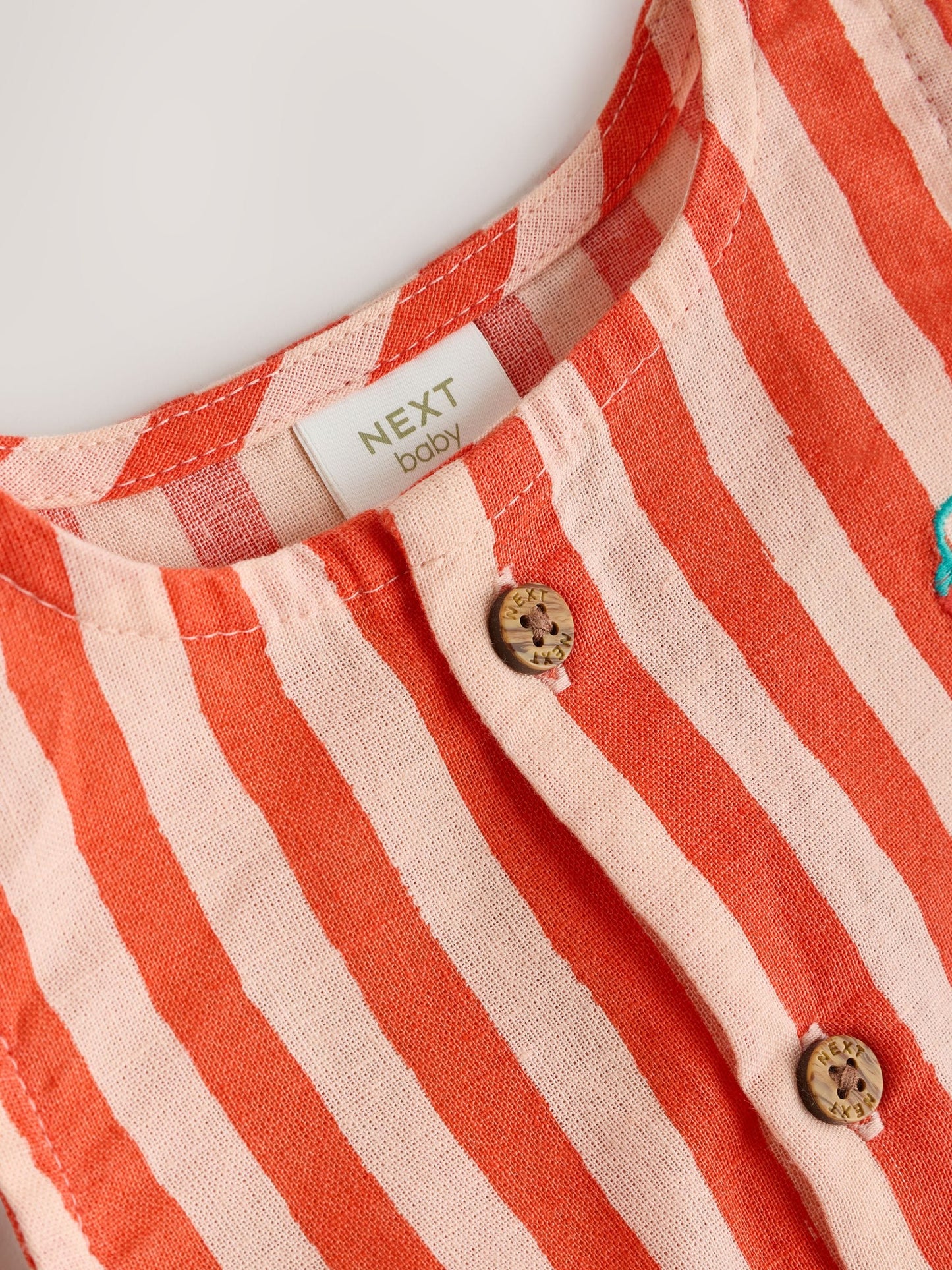 Red Stripe Chilli Print Woven Baby Romper (0mths-2yrs) image 5