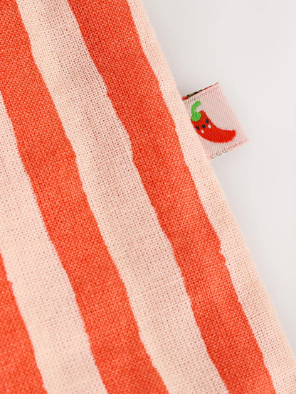 Red Stripe Chilli Print Woven Baby Romper (0mths-2yrs) image 6