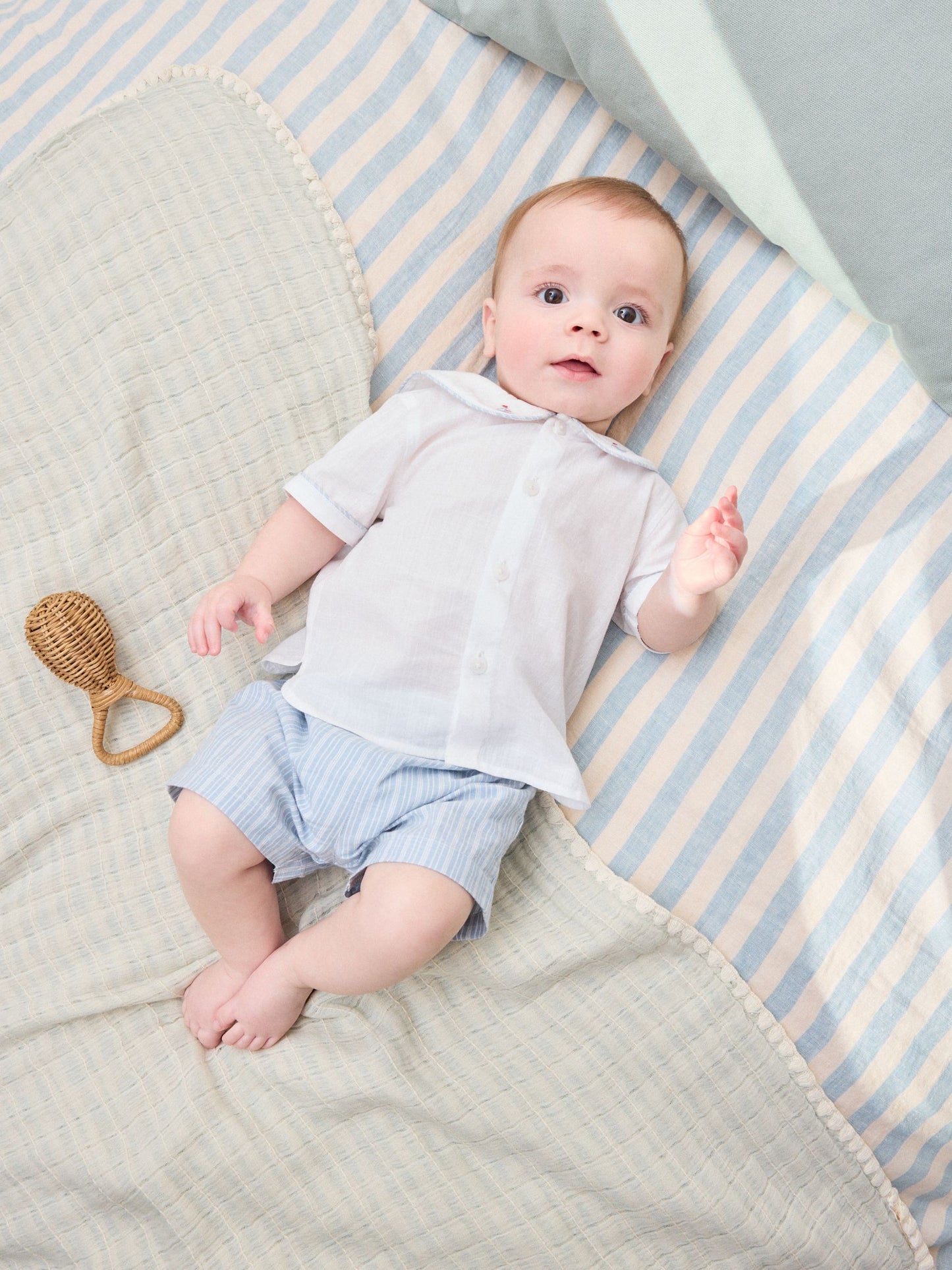 Blue Nautical Smart Shirt and Shorts Baby Set (0mths-2yrs) image 1