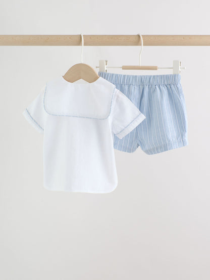 Blue Nautical Smart Shirt and Shorts Baby Set (0mths-2yrs) image 5