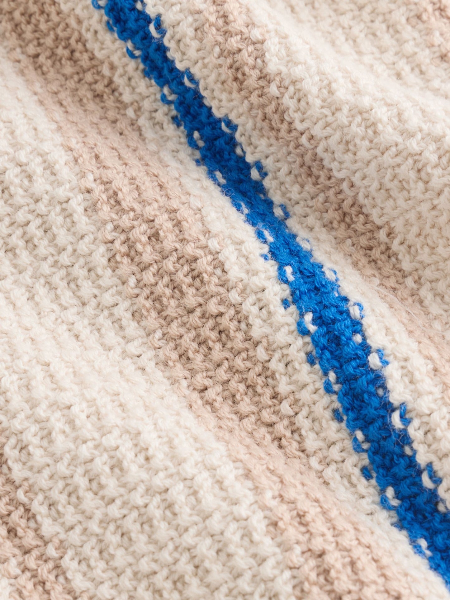 Blue/Neutral Stripe Knitted Baby Romper (0mths-3yrs) image 7