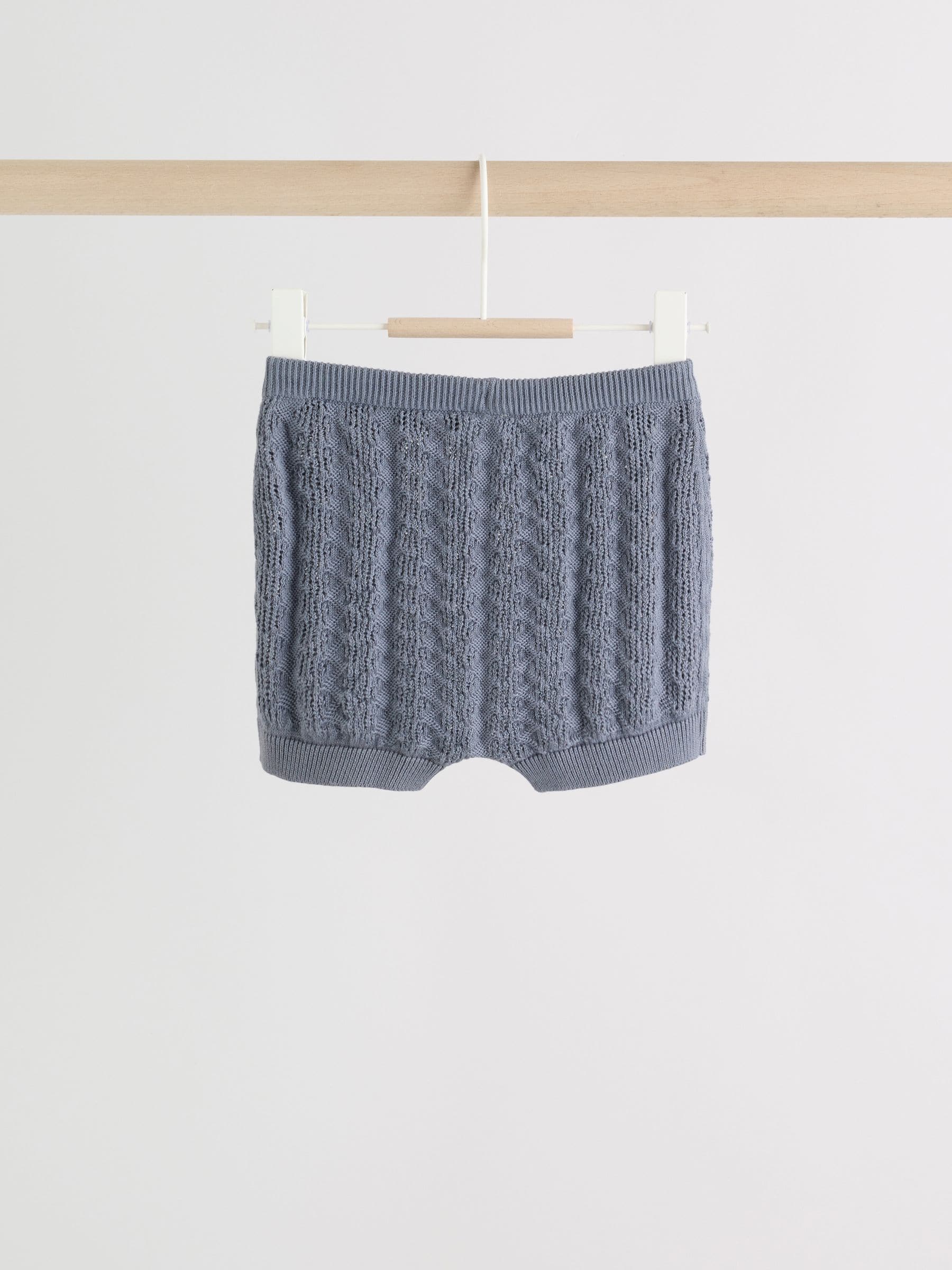 Blue Knitted Top and Shorts Baby Set (0mths-2yrs) image 6