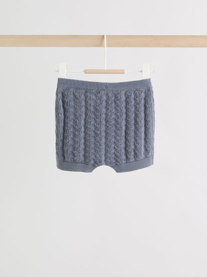 Blue Knitted Top and Shorts Baby Set (0mths-2yrs) image 6