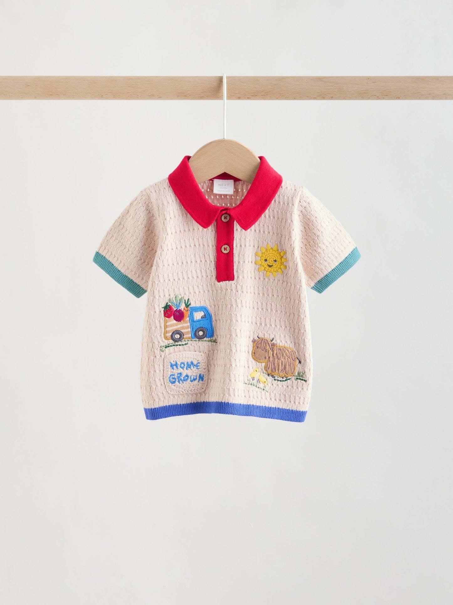 Neutral/Bright Farm Knitted Top and Shorts Baby Set (0mths-2yrs) image 3
