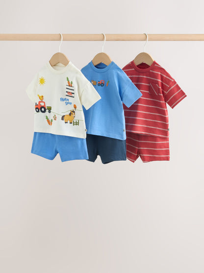 Dsiney Kidz - Blue/Red Homegrown Farm Tops and Shorts Baby Set 6 Piece (0mths-2yrs) image 1