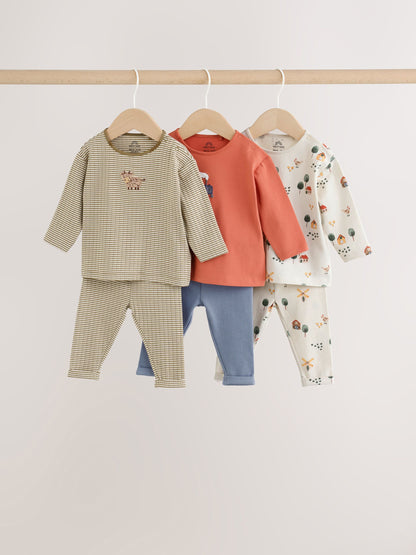 Brown/Blue/Cream Hamish Farm Baby Top and Leggings Set 6 Piece (0mths-3yrs) image 1