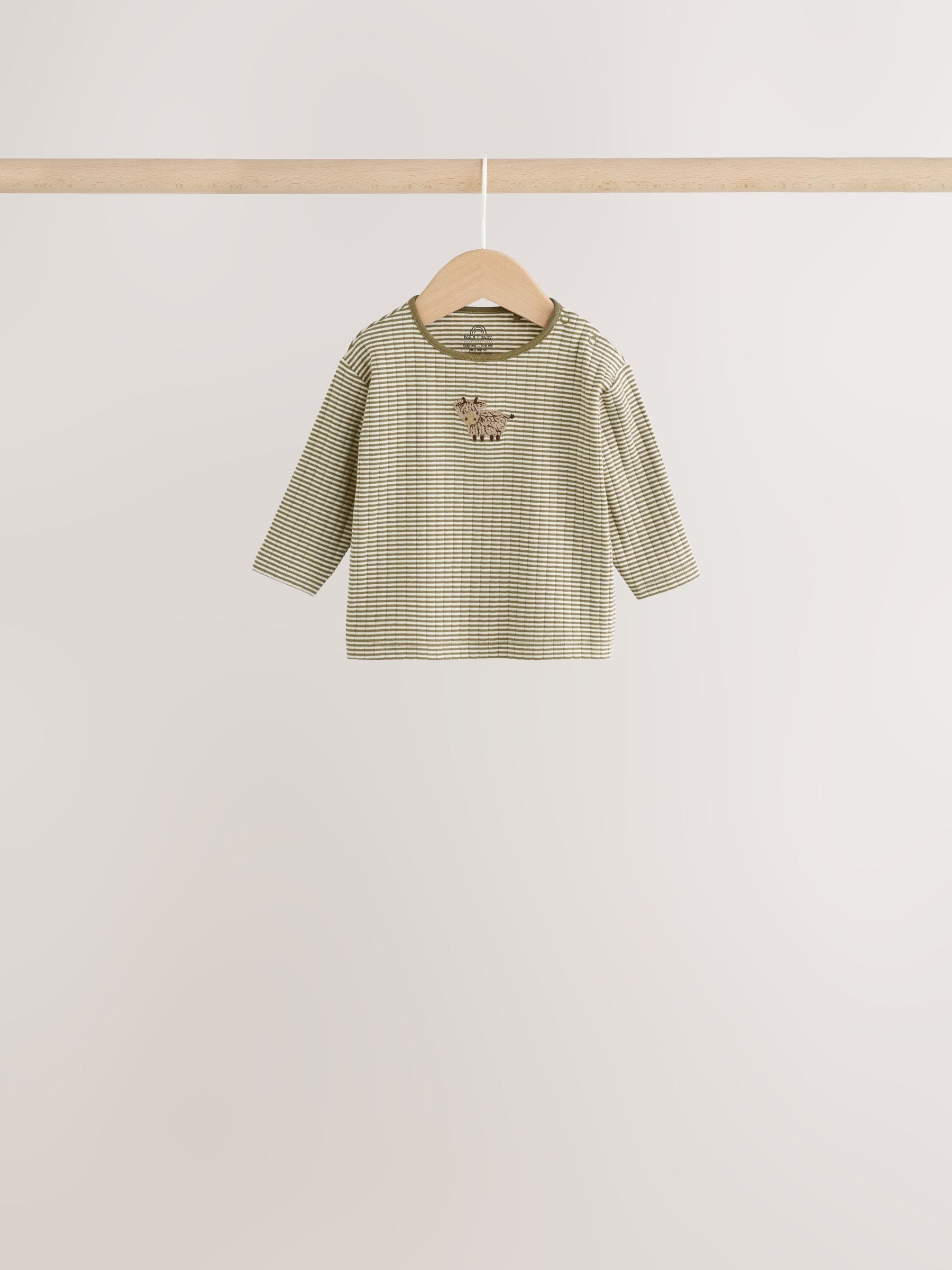 Brown/Blue/Cream Hamish Farm Baby Top and Leggings Set 6 Piece (0mths-3yrs) image 3