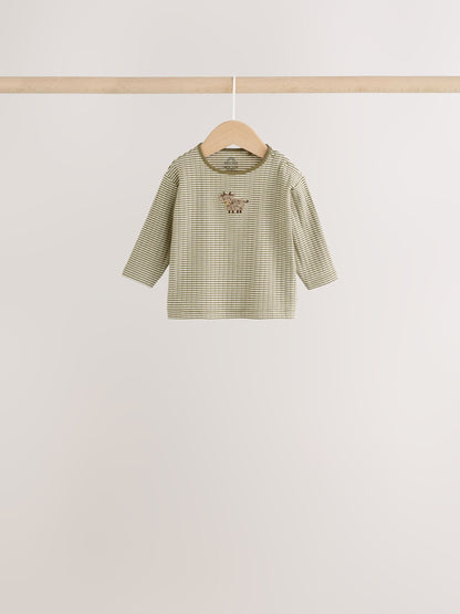 Brown/Blue/Cream Hamish Farm Baby Top and Leggings Set 6 Piece (0mths-3yrs) image 3