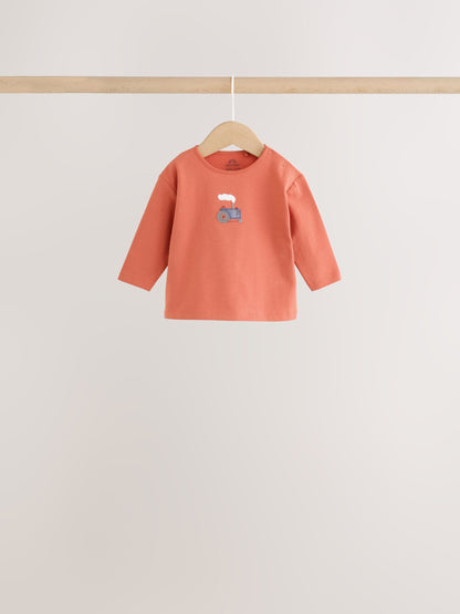 Brown/Blue/Cream Hamish Farm Baby Top and Leggings Set 6 Piece (0mths-3yrs) image 4