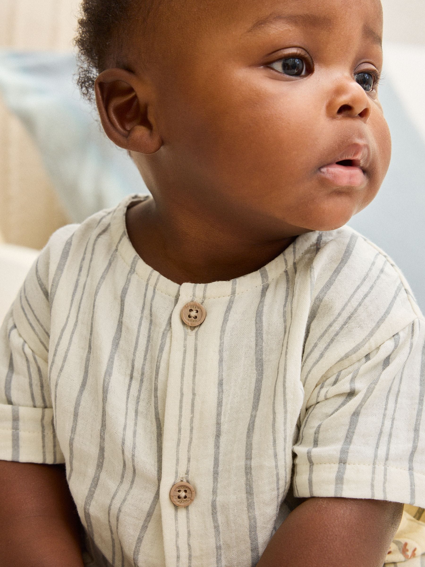 Mono Stripe Short Sleeve Baby Romper (0mths-3yrs) image 4