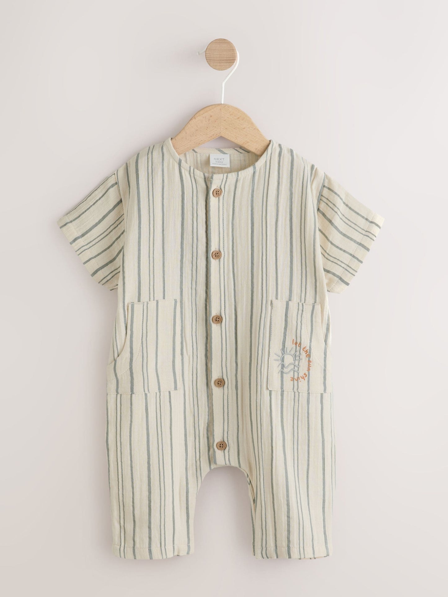 Mono Stripe Short Sleeve Baby Romper (0mths-3yrs) image 5