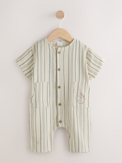 Mono Stripe Short Sleeve Baby Romper (0mths-3yrs) image 5
